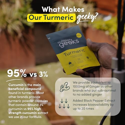 Nutrition Geeks Turmeric Tablets 2000 mg with Black Pepper & Ginger, High Strength Nutrition Geeks buy supplements canada