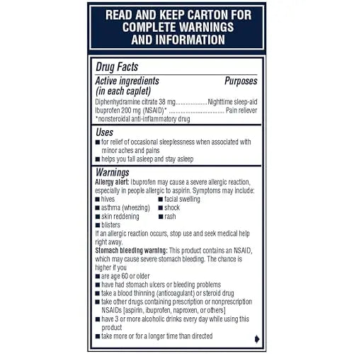 Advil PM Pain Reliever and Nighttime Sleep Aid, Pain Medicine with Ibuprofen for Pain Relief and Diphenhydramine Citrate for a Sleep Aid - 80 Coated Caplets Advil buy supplements canada
