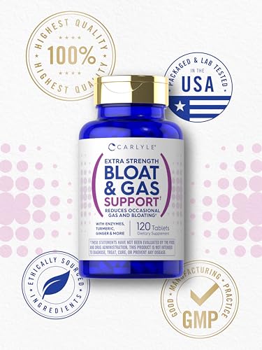 Carlyle Bloat & Gas Support for Men & Women | 120 Tablets | Extra Strength Pills | Supplement Carlyle buy supplements canada