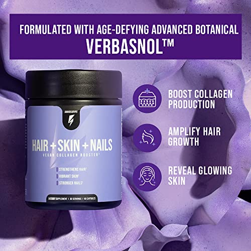 InnoSupps Hair + Skin + Nails | Vegan Collagen Booster | Biotin, Verbasnol, B12, Horsetail InnoSupps buy supplements canada
