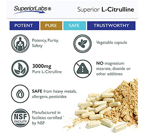 Superior Labs – Pure L-Citrulline – Free Form – Optimal 3,000mg Dosage – 150 Vegetable Superior Labs buy supplements canada