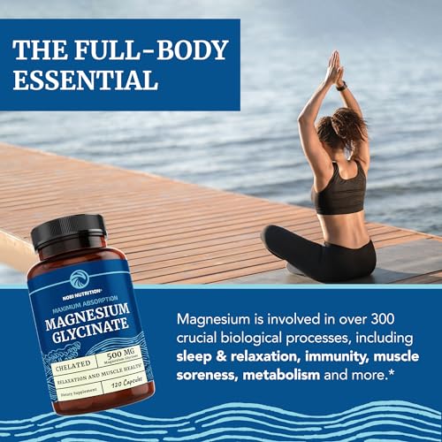 Magnesium Glycinate 500mg | Chelated Bisglycinate Complex for Muscle Relaxation Nobi Nutrition buy supplements canada