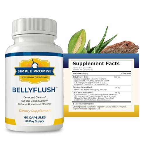 Simple Promise - BellyFlush - Detox and Colon Cleanse - Supports Digestive Health, 60 Capsules Simple Promise buy supplements canada