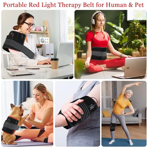 Yofalo 660nm LED Red Light and 850nm Near Infrared Red Light Therapy Belt Device for Body Pain Waist yofalo buy supplements canada