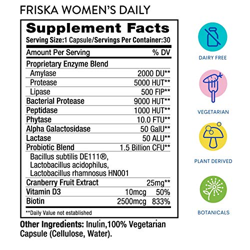 FRISKA Women’s Daily Digestive Enzyme and Probiotics Supplement, Advanced FR!SKA buy supplements canada