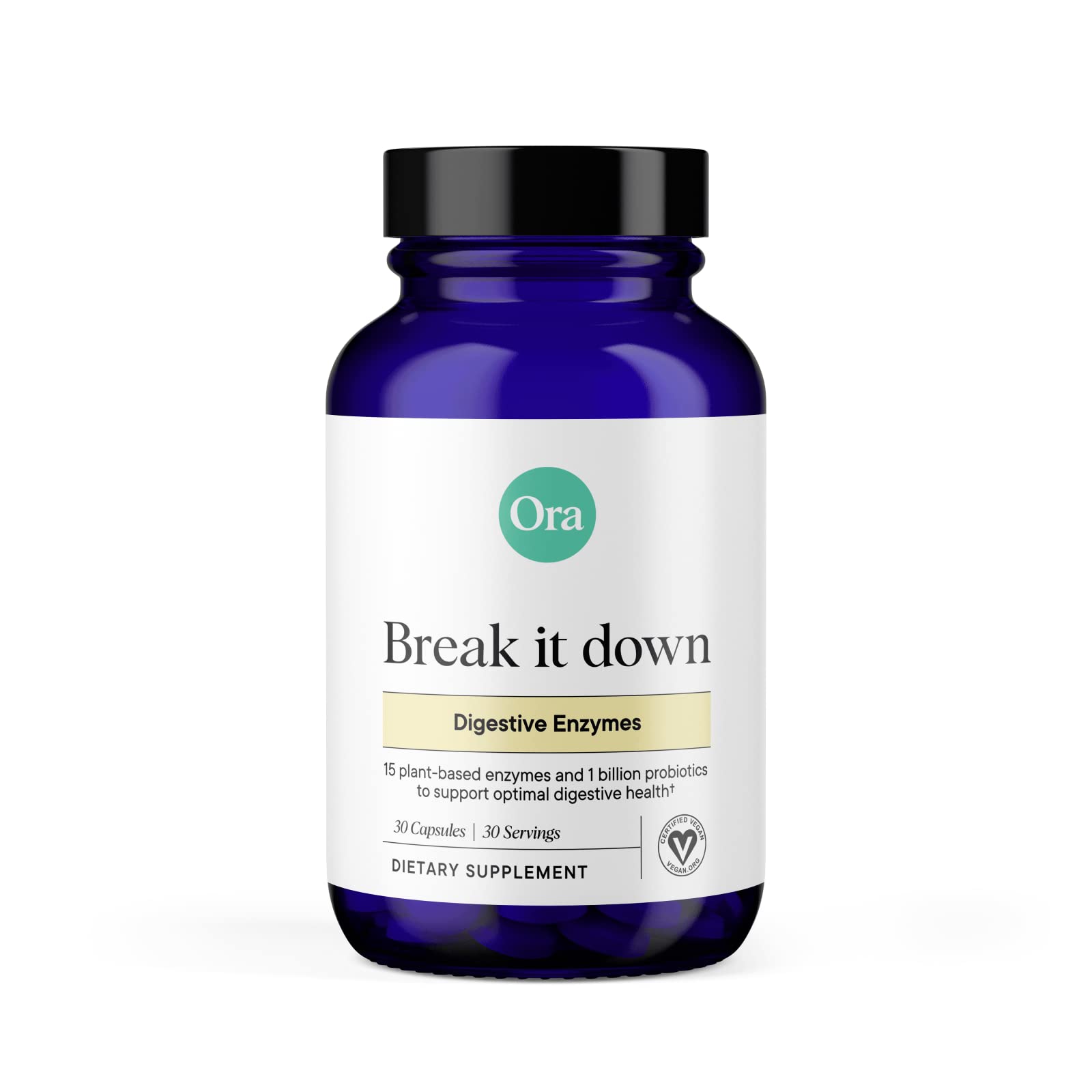 Ora Organic Multi-Enzyme Supplement - Vegan, Gluten Free Enzymes for Digestion with Probiotics for Gut Health, Bloating, Constipation and Gas Relief - 30 Easy to Swallow Capsules Ora Organic buy supplements canada
