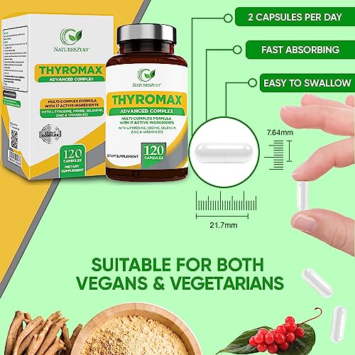 Natures Zest Thyroid Support Supplement for Women & Men - 120 Vegan Capsules Natures Zest buy supplements canada