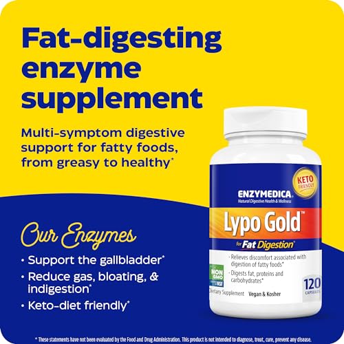 Enzymedica Lypo Gold, Digestive Enzymes for Fat Digestion, Offers Fast Acting Gas Enzymedica buy supplements canada