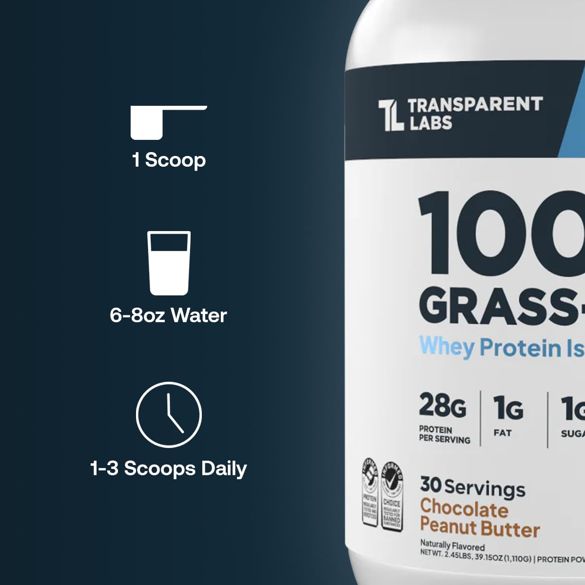 Transparent Labs Grass-Fed Whey Protein Isolate - Natural Flavor, Gluten Free Whey Protein Powder w/ 28g of Protein per Serving Transparent Labs buy supplements canada