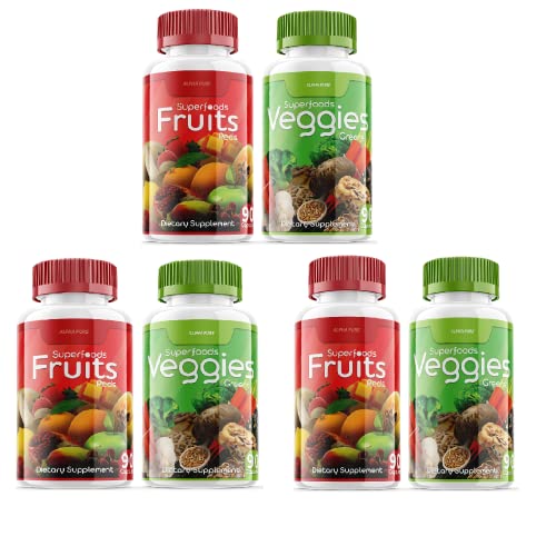 90 Capsules Each Bottle 540 Capsules superfoods Veggies Greens and Reds Fruits Triple Alpha Pure buy supplements canada