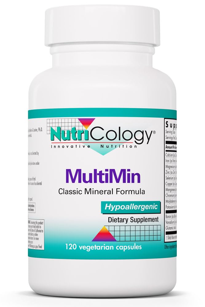 NutriCology MultiMin - Essential Mineral Blend with Macro Trace & Ultra Trace Minerals - Supports Mineral Balance Absorption & Cellular Function - 120 Servings - 120 Vegetarian Capsules Allergy Research Group buy supplements canada