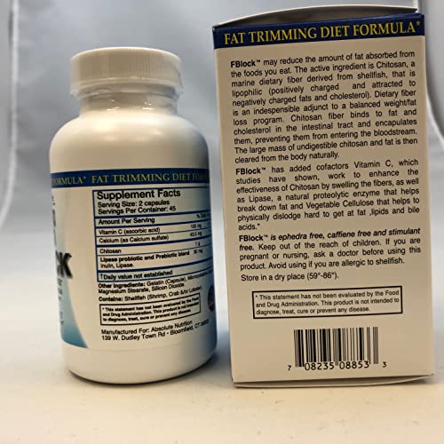 Absolute Nutrition FBlock Xtra Fat Absorber, Diet Formula, 90 Capsules Absolute Nutrition buy supplements canada