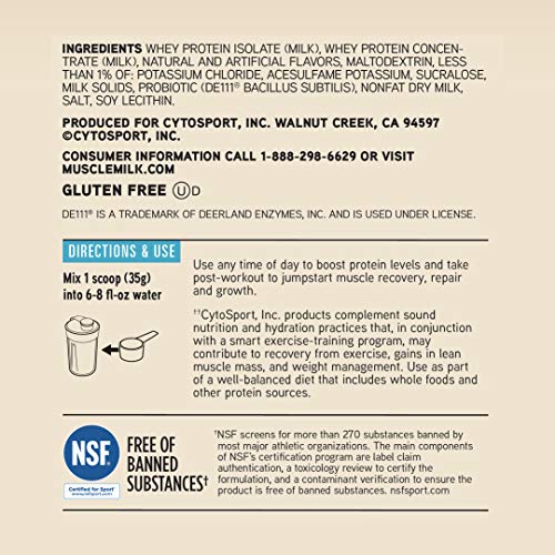 Muscle Milk 100% Whey With Probiotics Protein Powder, Vanilla, 1.85 Pound, 23 Servings Muscle Milk buy supplements canada