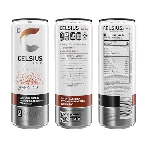 CELSIUS Sparkling Cola, Functional Essential Energy Drink 12 Fl Oz (Pack of 12) CELSIUS buy supplements canada