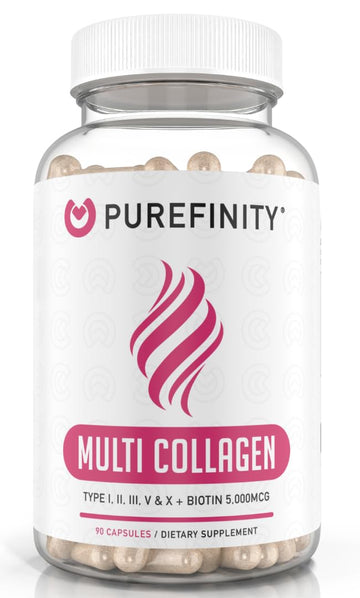 PUREFINITY Collagen Peptides for Women – Type I, II, III, V & X with Biotin & Hyaluronic Acid, Supports Healthy Skin, Bones, Hair & Nails – Non-GMO, Grass-Fed (90 Capsules, 1 Month Supply) PUREFINITY buy supplements canada