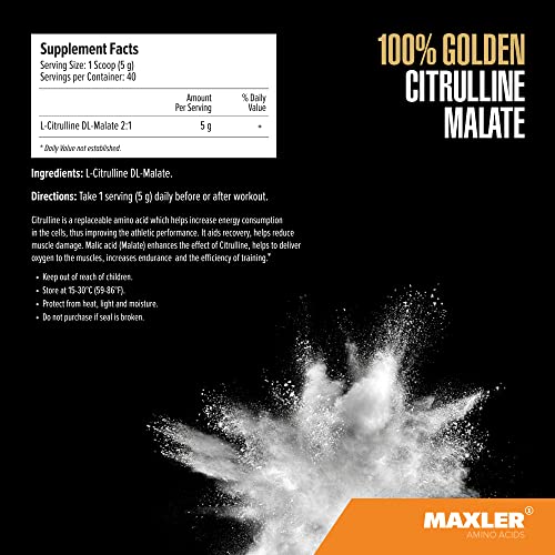Maxler 100% Golden Citrulline Malate Powder - Vegan L-Citrulline DL-Malate 2:1 Amino Acid Maxler buy supplements canada