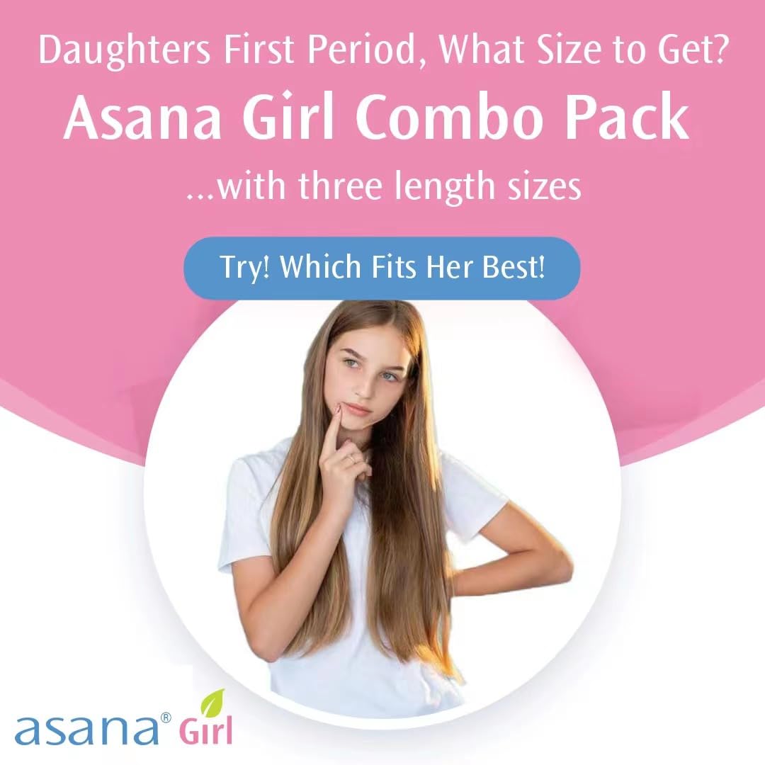 Asana Natural Teen Period Pads Combo Pack (Mini, Mini Long, Liner, and Women Reg - Chlorine Free Asana buy supplements canada
