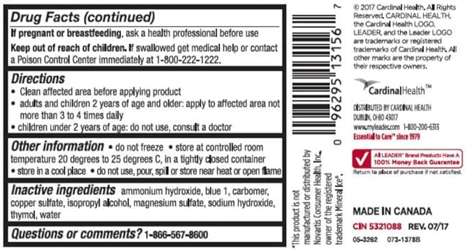 Leader Mineral Ice Blue Gel, Menthol 2%, Pain Relief Gel, Topical Analgesic, for Muscle Pain, Backache, Arthritis & Sport Injuries, for Adults and Kids 2+, Compare to Mineral Ice, 8 oz Leader buy supplements canada