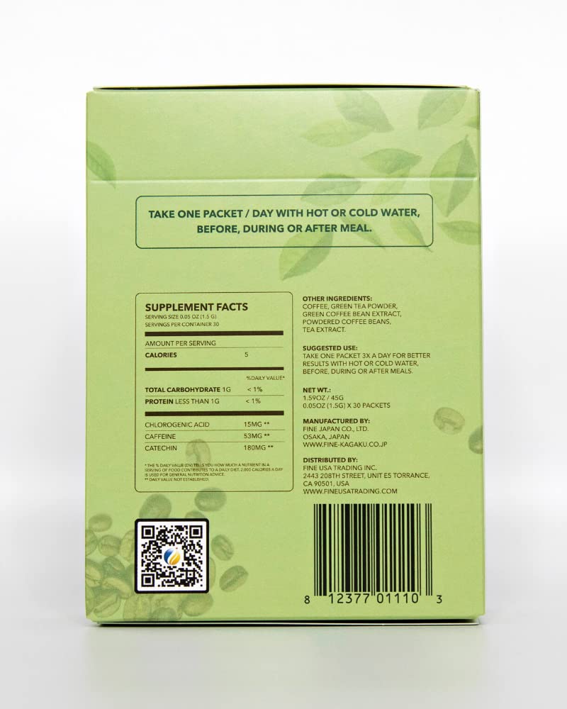 Fine USA Green Tea & Coffee | Clean Energy & Focus | Boost Metabolism | Catechins FINE USA buy supplements canada