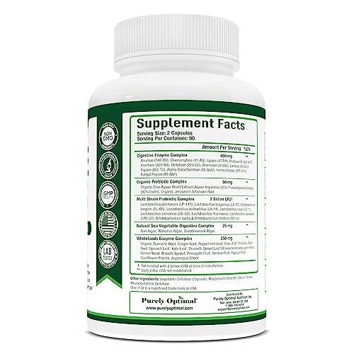Purely Optimal Premium Digestive Enzymes Plus Prebiotics & Probiotics - for Better Digestio Purely Optimal buy supplements canada