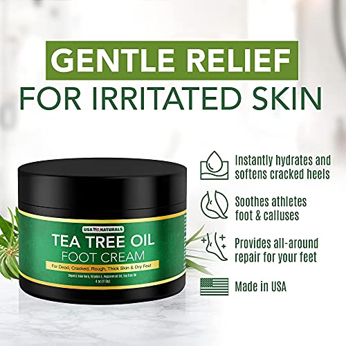 Tea Tree Oil Foot Cream For Dry Cracked Heels Repair - Natural Foot Cream For Dry Cracke USA Naturals buy supplements canada
