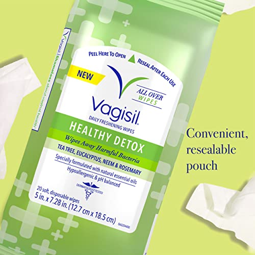Vagisil Wipes for All Over Cleaning, Health Detox, Formulated with Essential Oils, 20 Wipes Vagisil buy supplements canada