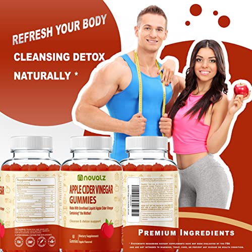NOVALZ Apple Cider Vinegar Gummies for Weight Control, Detox, & Cleanse, 500mcg ACV NOVALZ buy supplements canada