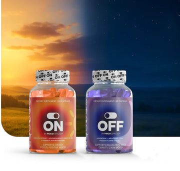 PSICÓESPACIO ON & Off Day & Night Supplement Bundle – Natural Energy with Ashwagandha + Sleep Aid with Melatonin & L-Theanine for Adults, Focus, Relaxation & Mood Support, 60 Count Each OFF BY PSICOESPACIO buy supplements canada