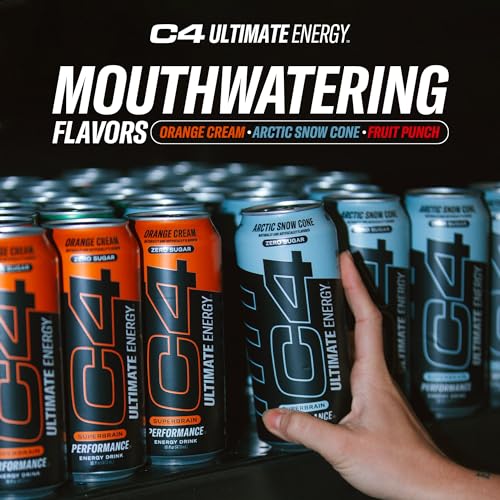 C4 Ultimate Sugar Free Energy Drink 16oz (Pack of 12) | Arctic Snow Cone | Pre Workout Cellucor buy supplements canada