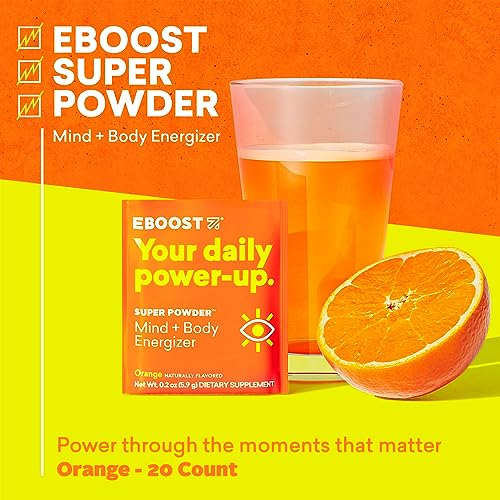 EBOOST Energy Drink & Electrolyte Powder, 20 Packets - Super Powder Orange EBOOST buy supplements canada