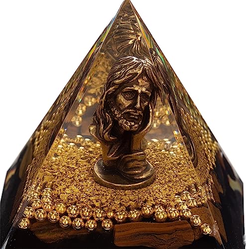 FENGSHUI-CAISHEN Mini Jesus Figurine in Healing Crystal Orgone Pyramid - Obsidian Tiger's Eye FENGSHUI-CAISHEN buy supplements canada