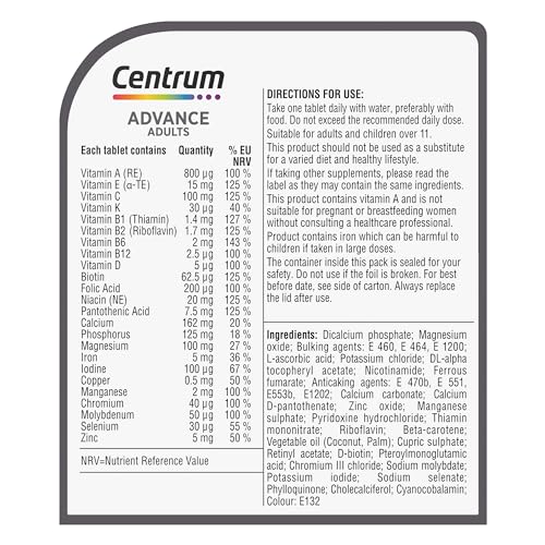 Centrum Advance Multivitamin & Mineral Supplements, 24 essential nutrients including Centrum buy supplements canada