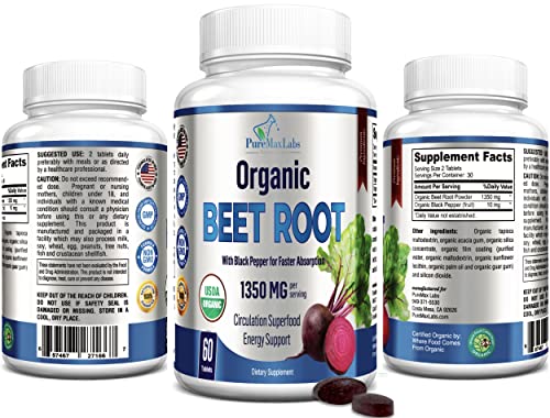 YUMMYVITE Organic Beet Root Powder Tablets - 1350mg with Black Pepper for Faster YUMMYVITE buy supplements canada
