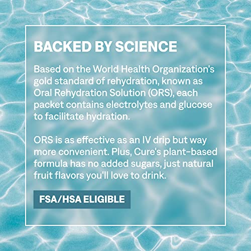 Cure Hydrating Plant Based Electrolyte Mix | FSA & HSA Eligible | Powder for Dehydration Cure Hydration buy supplements canada