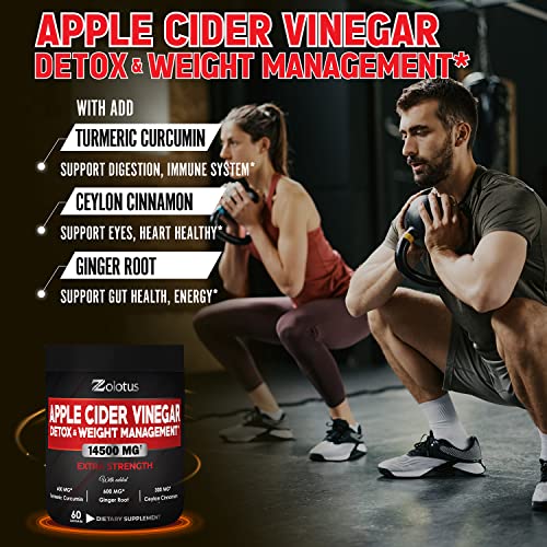 Zolotus 14x Strength Apple Cider Vinegar Capsules, Equivalent to 14500mg, with Turmeric Zolotus buy supplements canada