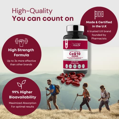 Ubiquinone Coenzyme Q10 300mg Softgel Capsules, 120 Super Strength Vegan Friendly The Intelligent Health buy supplements canada