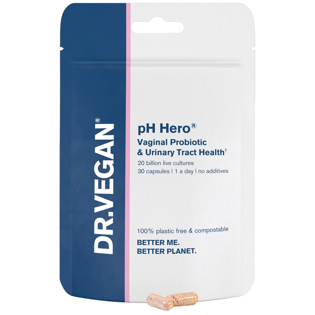 DR.VEGAN | pH Hero | Supports Balanced Vaginal Flora | 50bn CFU | Cranberry | Sea Buckthorn dr vegan buy supplements canada