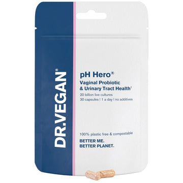 DR.VEGAN | pH Hero | Supports Balanced Vaginal Flora | 50bn CFU | Cranberry | Sea Buckthorn dr vegan buy supplements canada