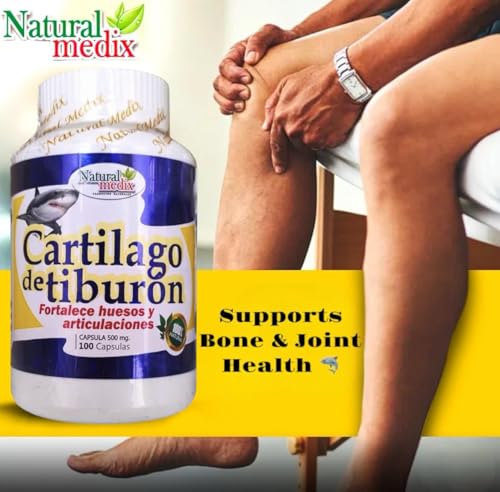 Natural medix Cartilage – Joint Support Supplement with Glucosamine, Collagen & Magnesium – 100 Caps - Cartílago de Tiburon Natural medix buy supplements canada