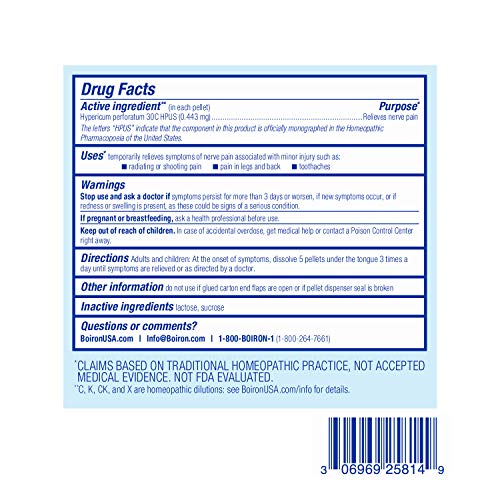 Boiron Hypericum Perforatum 30C Homeopathic Medicine for Relief from Nerve Pain, Toothaches Boiron buy supplements canada
