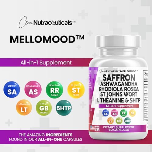Clean Saffron Supplements with Ashwagandha 8000mg - Mood Support with L-Theanine Clean Nutraceuticals buy supplements canada