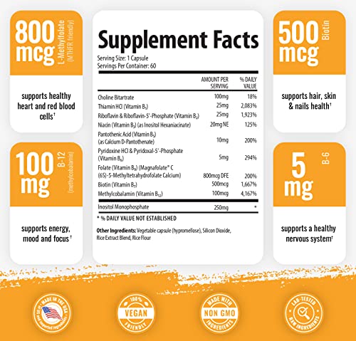 1 Body Vitamin B Complex – 5-MTHF Folate with B1, B2, B5, B6 1 Body buy supplements canada