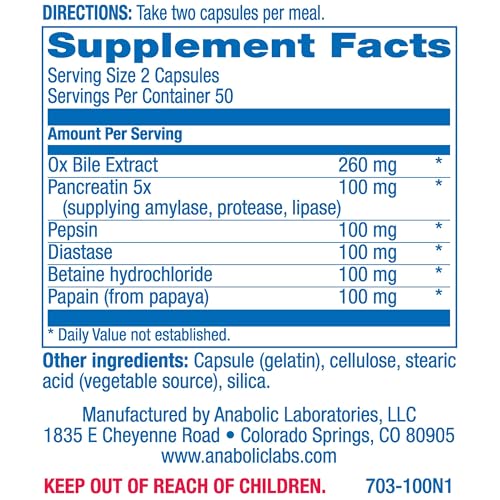 Anabolic Laboratories Multi Enzyme Nutritional Supplements - 100 Capsules of Digestive Anabolic Laboratories buy supplements canada