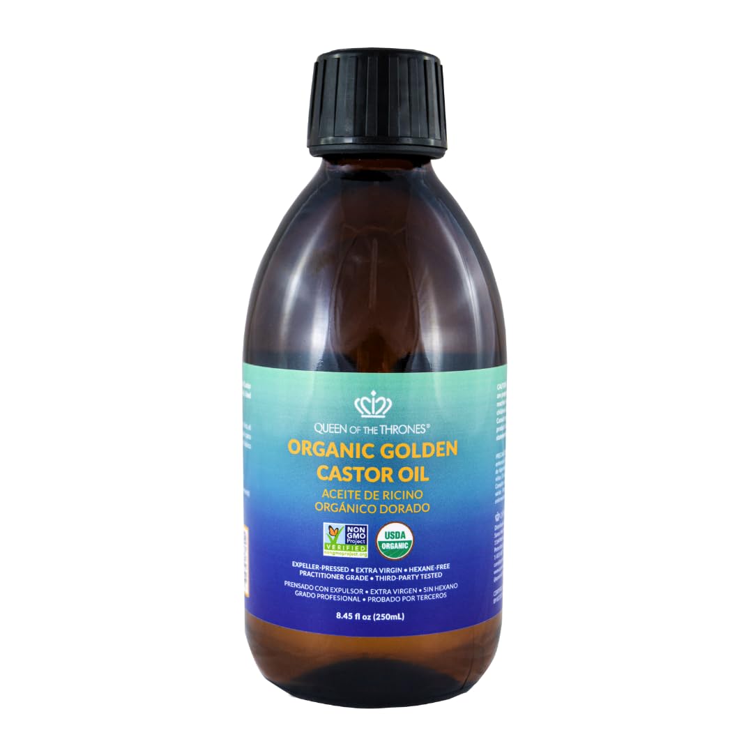 QUEEN OF THE THRONES Organic Golden Castor Oil - 8.45oz (250mL) | 100% Pure & Expeller Pressed QUEEN OF THE THRONES buy supplements canada