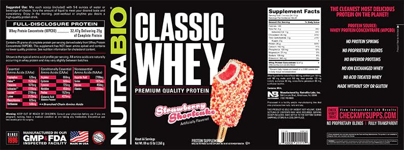 NutraBio Classic Whey Protein Powder - No Fillers, Artificial Colors, Preservatives NutraBio buy supplements canada