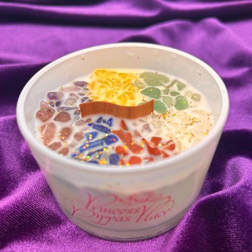 Princess Pippa's Place Healing Candles with Crystals Inside- Natural Soy Wax 7 Stones Crystal Candle Jar Msupps.com buy supplements canada