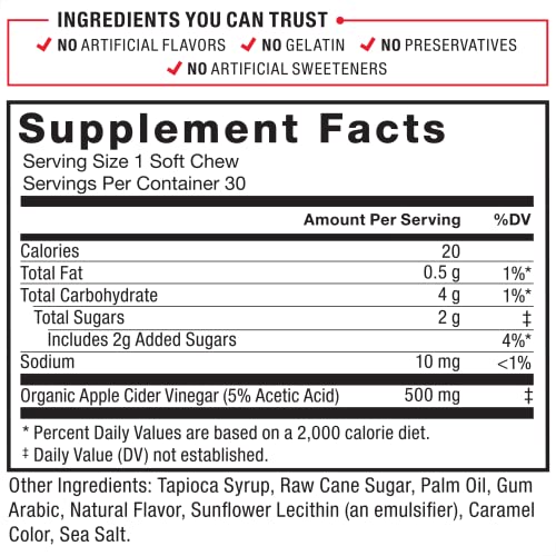 Force Factor Organic Apple Cider Vinegar Soft Chews for Digestion and Metabolism Support Force Factor buy supplements canada