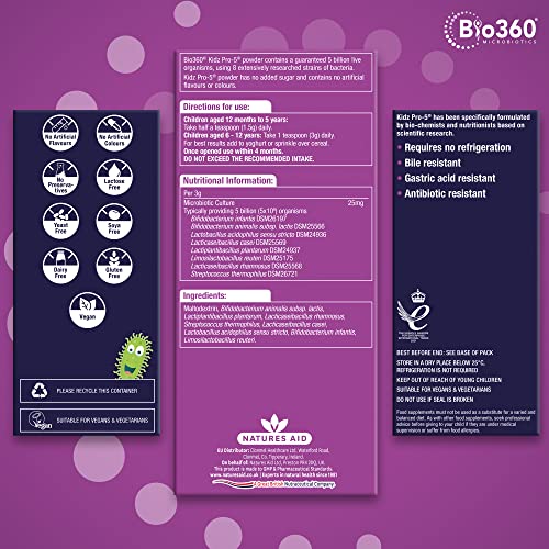 Natures Aid Bio360 Kidz Pro-5 (5 Billion Bacteria) from Natures Aid, Children's Microbiotic natures aid buy supplements canada
