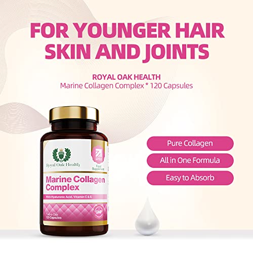 Marine Collagen Complex – 120 Hydrolyzed Fish Collagen Capsules – Enriched with Vitamin C Royal Oak Health buy supplements canada