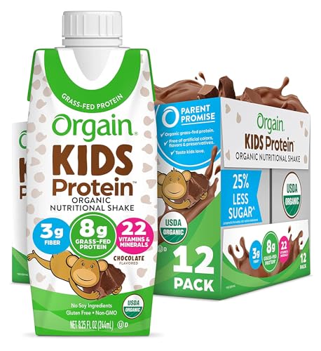 Orgain Organic Kids Nutritional Protein Shake, Chocolate - Kids Snacks with 8g Dairy Orgain buy supplements canada